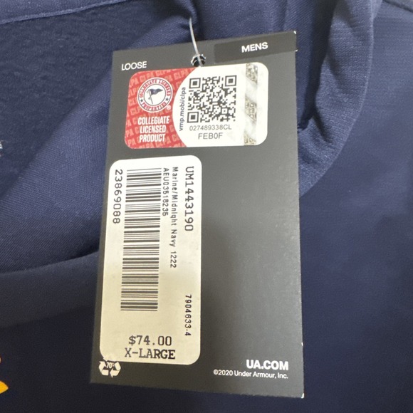 Under Armour Men's Loose Fit XL John Carroll JCU Performance Hoodie Blue NWT - Picture 4 of 8